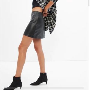 Faux-Leather Mini Skirt